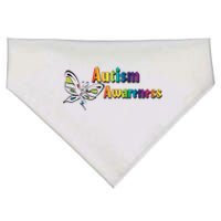 Autism Awareness Month Minimalist Butterfly USA-Made Doggie Bandana