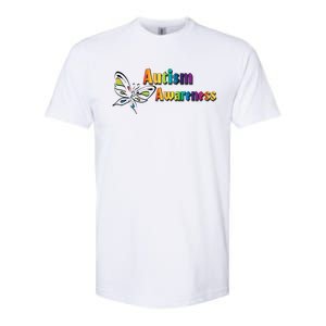 Autism Awareness Month Minimalist Butterfly Softstyle CVC T-Shirt