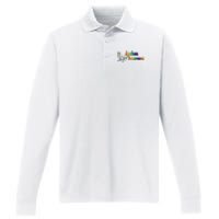 Autism Awareness Month Minimalist Butterfly Performance Long Sleeve Polo