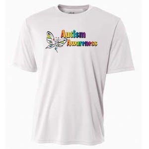 Autism Awareness Month Minimalist Butterfly Cooling Performance Crew T-Shirt