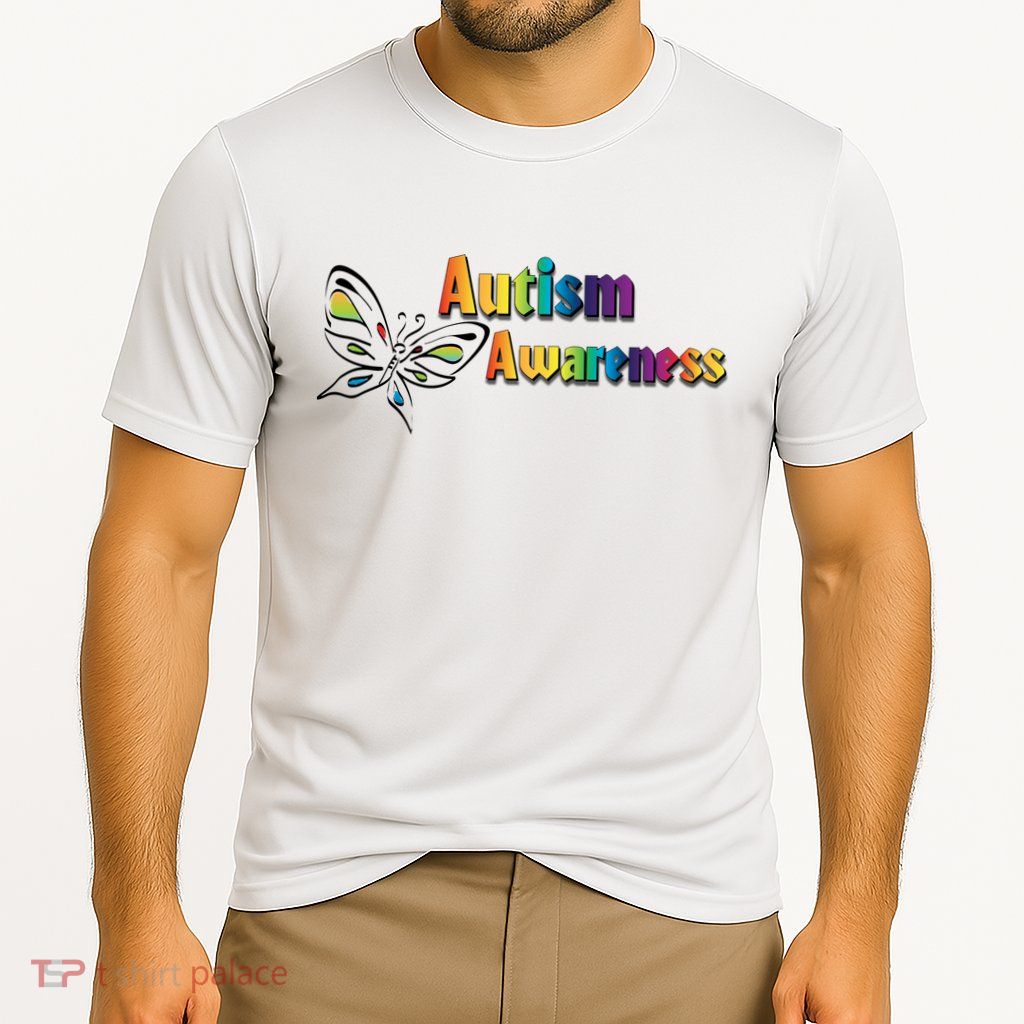 Autism Awareness Month Minimalist Butterfly Performance Shirt