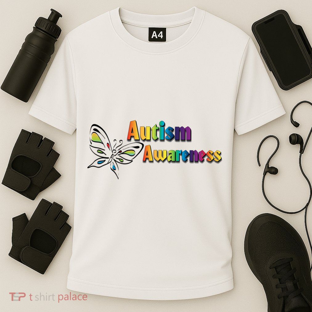 Autism Awareness Month Minimalist Butterfly Performance Shirt