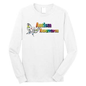 Autism Awareness Month Minimalist Butterfly Long Sleeve Shirt