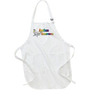 Autism Awareness Month Minimalist Butterfly Full-Length Apron With Pockets