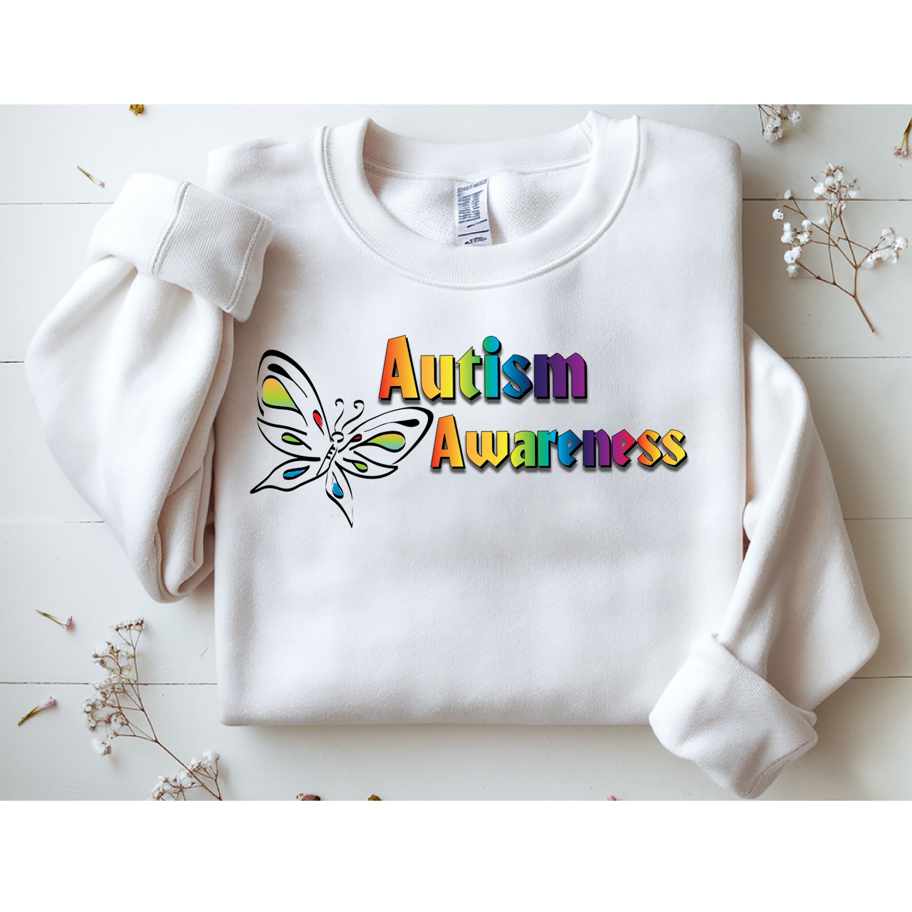 Autism Awareness Month Minimalist Butterfly Sweatshirt