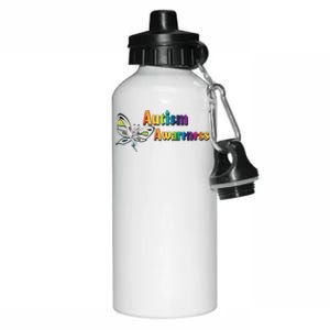 Autism Awareness Month Minimalist Butterfly Aluminum Water Bottle