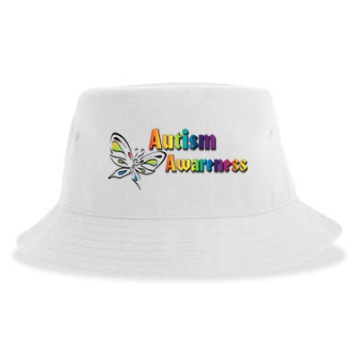 Autism Awareness Month Minimalist Butterfly Sustainable Bucket Hat