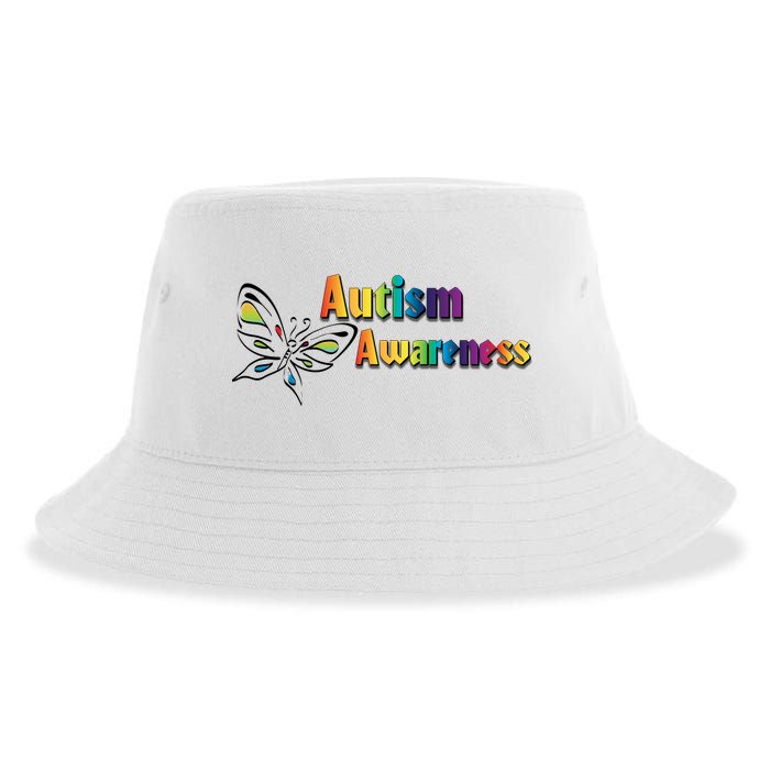 Autism Awareness Month Minimalist Butterfly Sustainable Bucket Hat