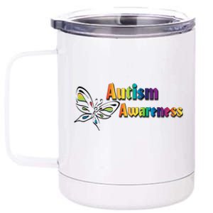 Autism Awareness Month Minimalist Butterfly 12 oz Stainless Steel Tumbler Cup