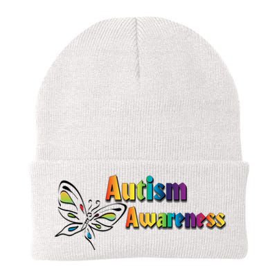 Autism Awareness Month Minimalist Butterfly Knit Cap Winter Beanie