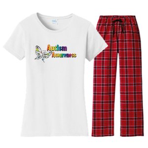 Autism Awareness Month Minimalist Butterfly Women's Flannel Pajama Set