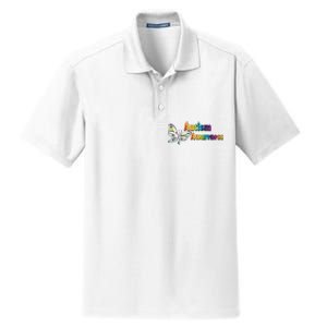 Autism Awareness Month Minimalist Butterfly Dry Zone Grid Polo