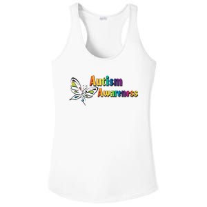 Autism Awareness Month Minimalist Butterfly Ladies PosiCharge Competitor Racerback Tank