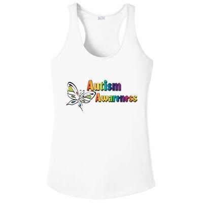 Autism Awareness Month Minimalist Butterfly Ladies PosiCharge Competitor Racerback Tank