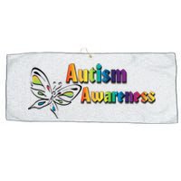 Autism Awareness Month Minimalist Butterfly Large Microfiber Waffle Golf Towel