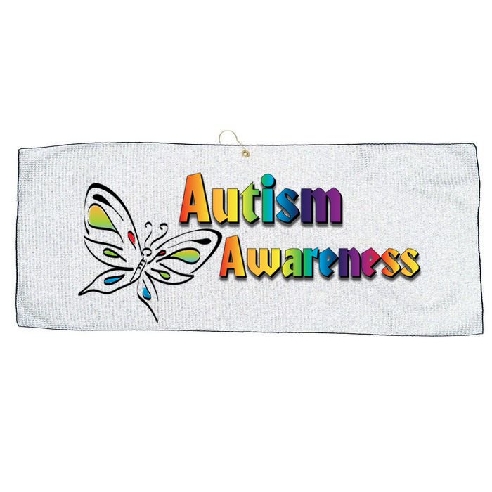 Autism Awareness Month Minimalist Butterfly Large Microfiber Waffle Golf Towel