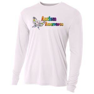 Autism Awareness Month Minimalist Butterfly Cooling Performance Long Sleeve Crew