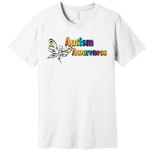 Autism Awareness Month Minimalist Butterfly Premium T-Shirt