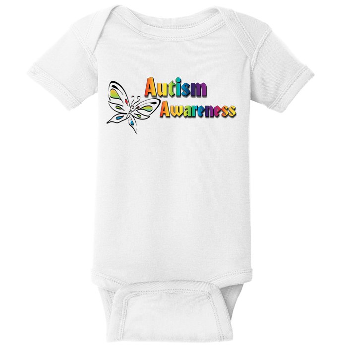 Autism Awareness Month Minimalist Butterfly Baby Bodysuit