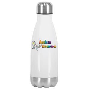 Autism Awareness Month Minimalist Butterfly Stainless Steel Insulated Water Bottle