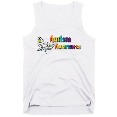 Autism Awareness Month Minimalist Butterfly Tank Top