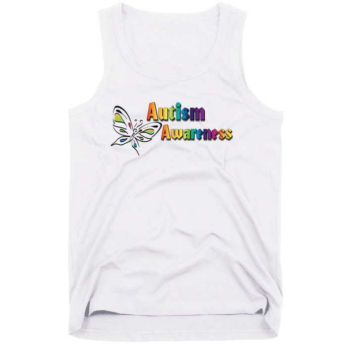 Autism Awareness Month Minimalist Butterfly Tank Top