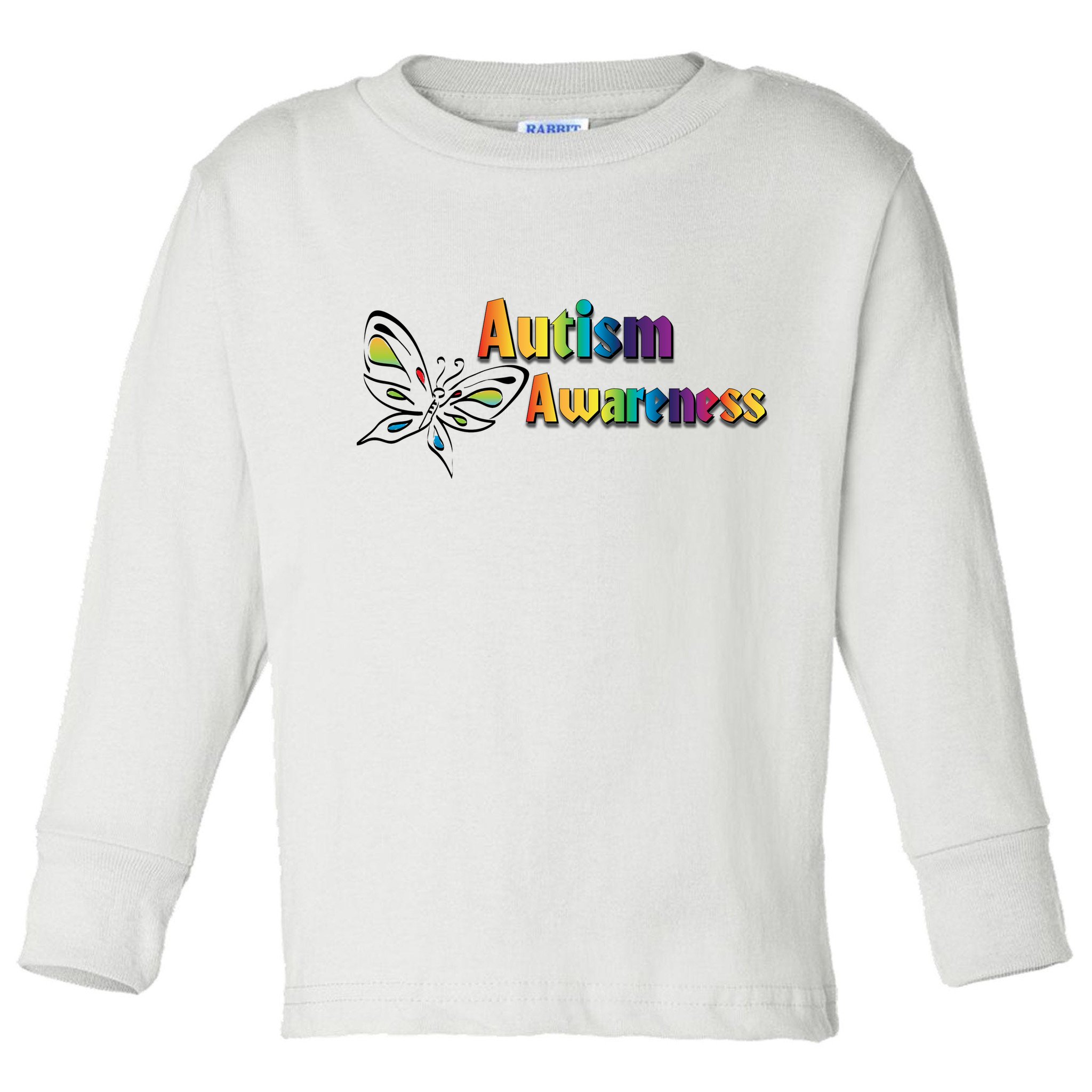 Autism Awareness Month Minimalist Butterfly Toddler Long Sleeve Shirt