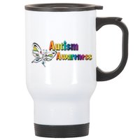 Autism Awareness Month Minimalist Butterfly Stainless Steel Travel Mug