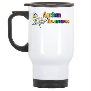 Autism Awareness Month Minimalist Butterfly Stainless Steel Travel Mug