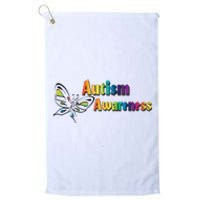 Autism Awareness Month Minimalist Butterfly Platinum Collection Golf Towel