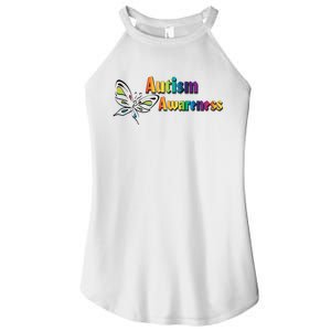 Autism Awareness Month Minimalist Butterfly Women's Perfect Tri Rocker Tank