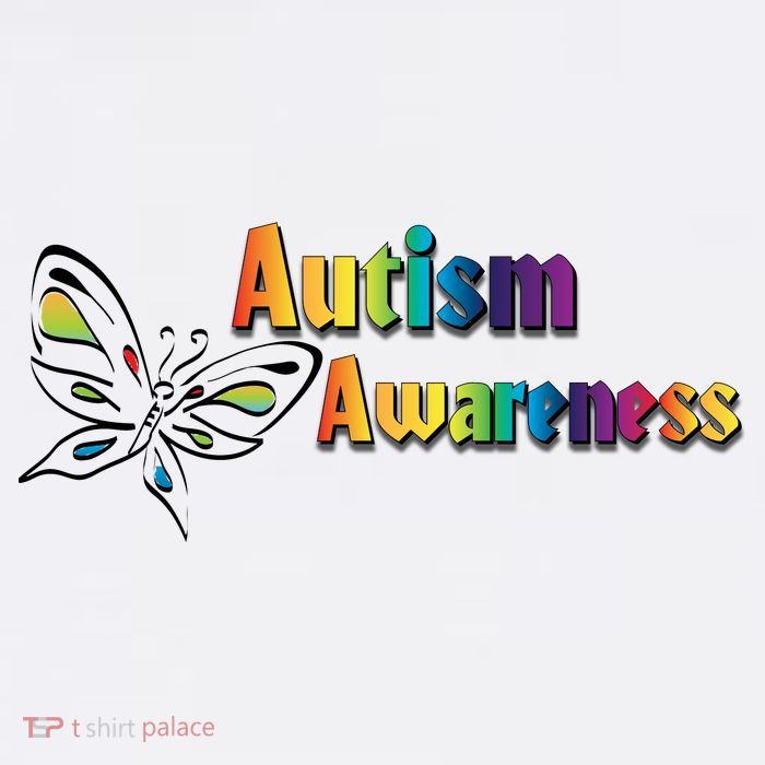 Autism Awareness Month Minimalist Butterfly Womens T-Shirt
