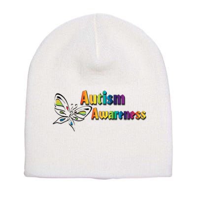 Autism Awareness Month Minimalist Butterfly Short Acrylic Beanie