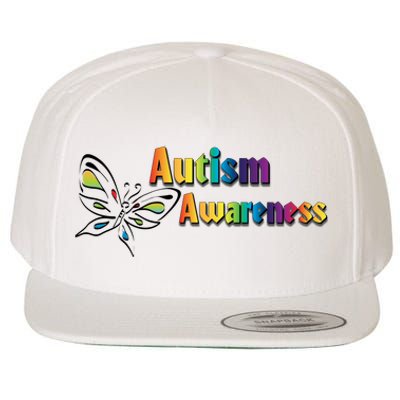 Autism Awareness Month Minimalist Butterfly Wool Snapback Cap