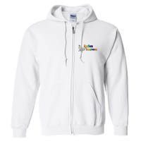 Autism Awareness Month Minimalist Butterfly Full Zip Hoodie