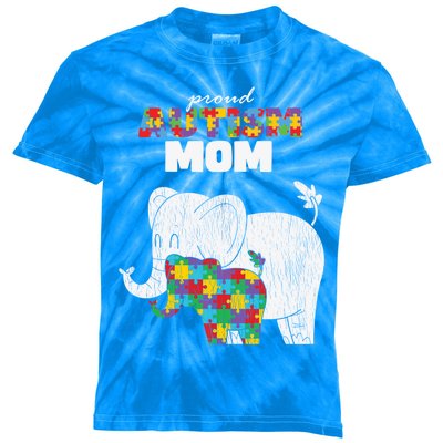 Autism Awareness Mom Proud Autistic Son Daughter Mama Mother Gift Kids Tie-Dye T-Shirt