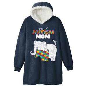 Autism Awareness Mom Proud Autistic Son Daughter Mama Mother Gift Hooded Wearable Blanket