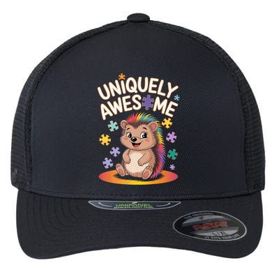 Autism Awareness Month Hedgehog Acceptance Neurodiversity Flexfit Unipanel Trucker Cap