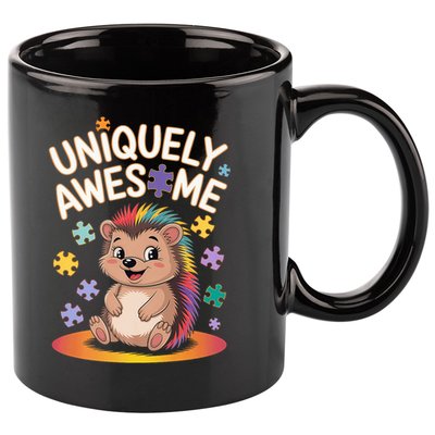 Autism Awareness Month Hedgehog Acceptance Neurodiversity 11oz C Handle Ceramic Mug