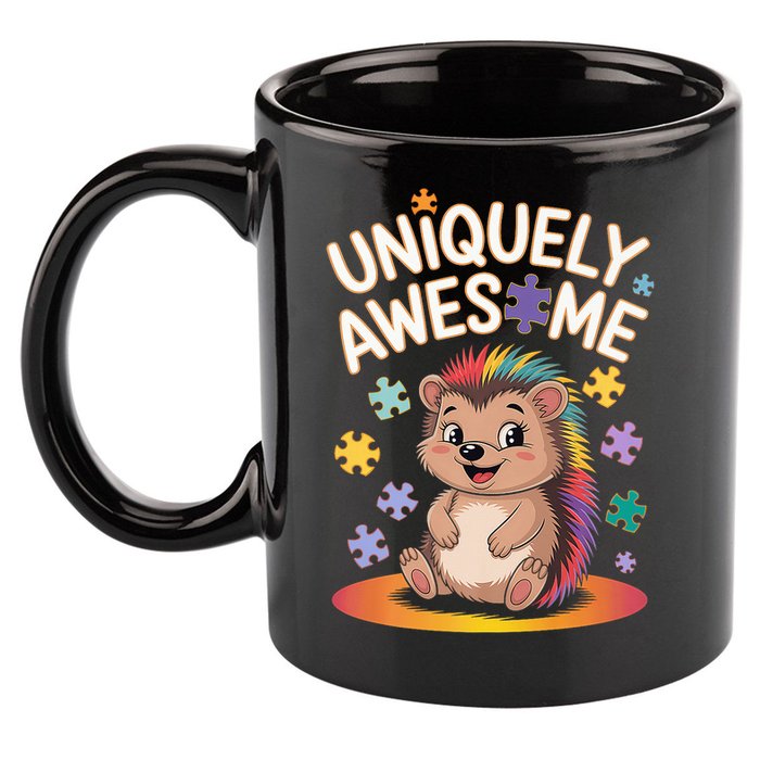 Autism Awareness Month Hedgehog Acceptance Neurodiversity 11oz C Handle Ceramic Mug