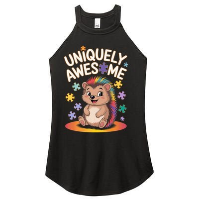 Autism Awareness Month Hedgehog Acceptance Neurodiversity Women's Perfect Tri Rocker Tank