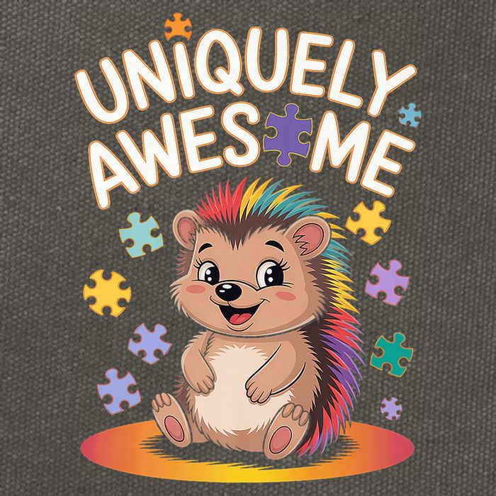Autism Awareness Month Hedgehog Acceptance Neurodiversity Cotton Canvas Backpack