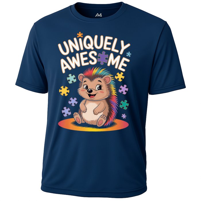 Autism Awareness Month Hedgehog Acceptance Neurodiversity Cooling Performance Crew T-Shirt