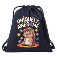 Autism Awareness Month Hedgehog Acceptance Neurodiversity Drawstring Bag