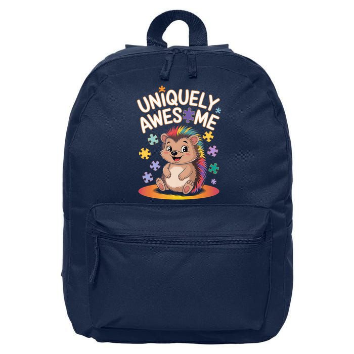 Autism Awareness Month Hedgehog Acceptance Neurodiversity 16 in Basic Backpack
