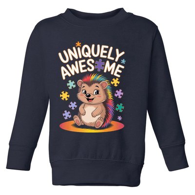 Autism Awareness Month Hedgehog Acceptance Neurodiversity Toddler Sweatshirt