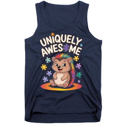 Autism Awareness Month Hedgehog Acceptance Neurodiversity Tank Top