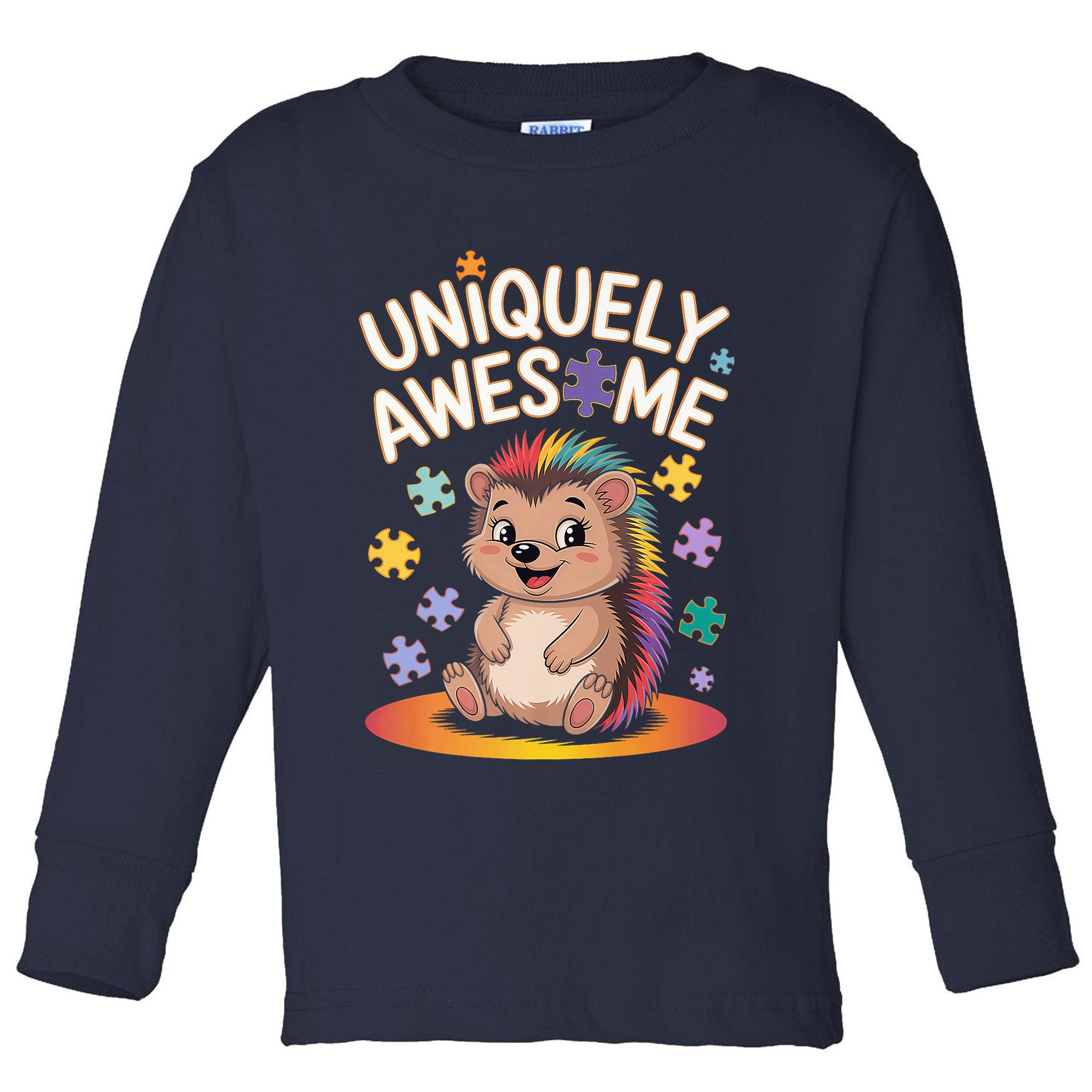 Autism Awareness Month Hedgehog Acceptance Neurodiversity Toddler Long Sleeve Shirt