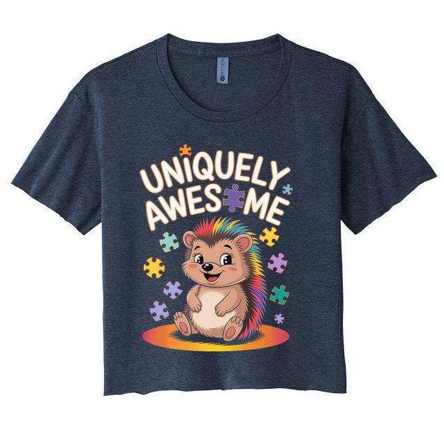 Autism Awareness Month Hedgehog Acceptance Neurodiversity Crop Top