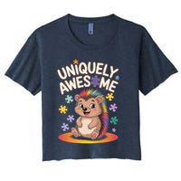 Autism Awareness Month Hedgehog Acceptance Neurodiversity Women's Crop Top Tee